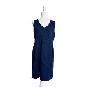 Nicole Miller Blue Tweed V Neck Sleeveless Knee Length Sheath Womens Size 12